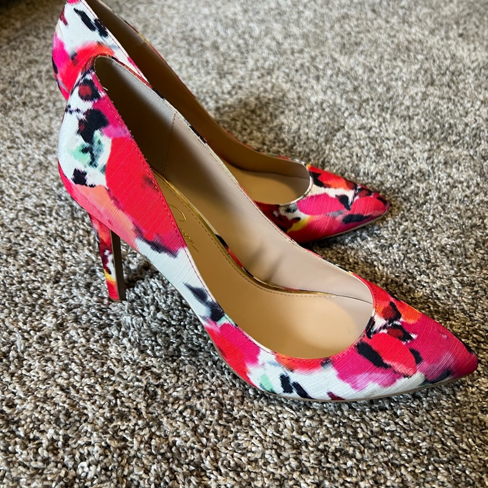 Pink Floral Women's Heels